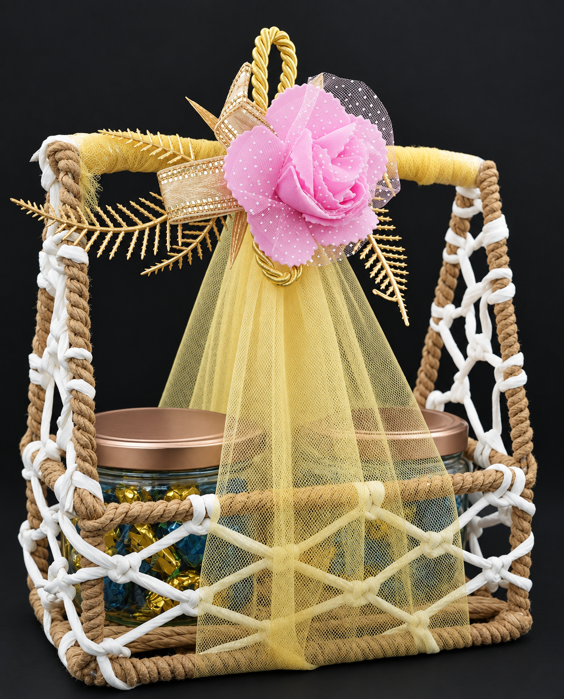 2 Jar Jute Hamper